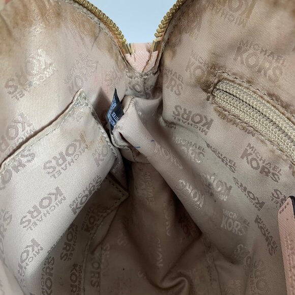 MICHAEL KORS Pale Ballet Pink Leather Domed Satchel Handbag Crossbody - Picture 15 of 15